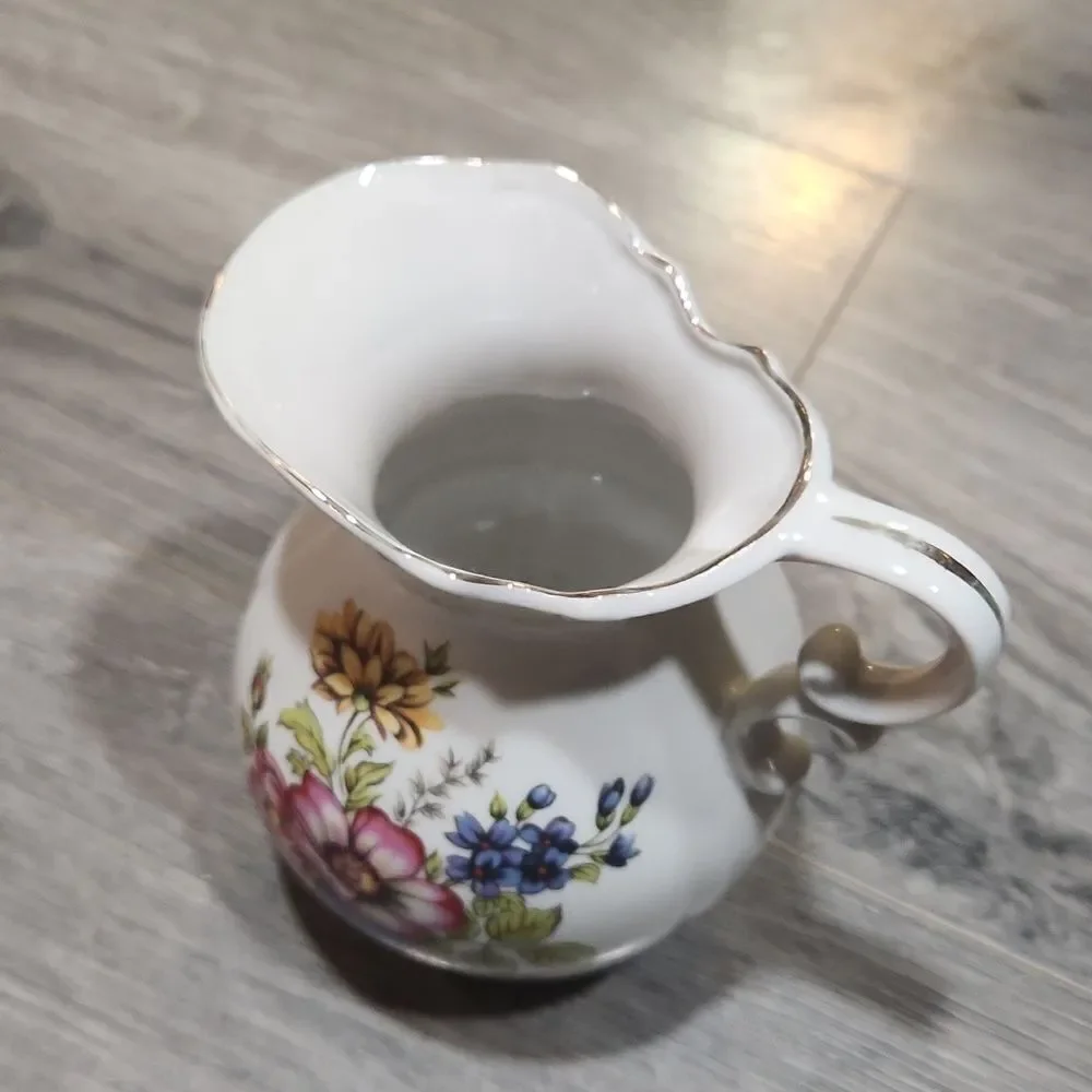 Vintage Andrea By Sadek Small Porcelin Floral Rose Pitcher